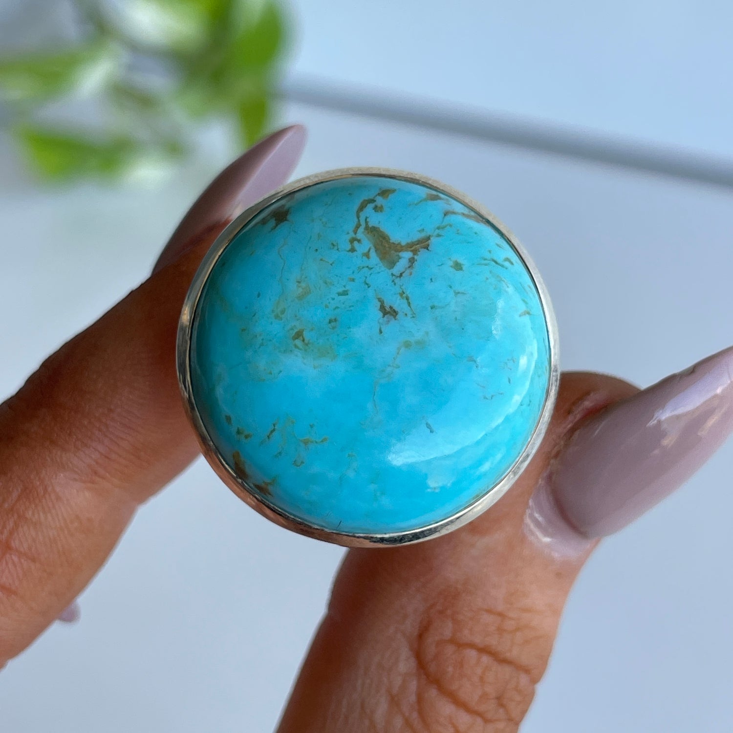 Arizona Turquoise Round Ring Sz8