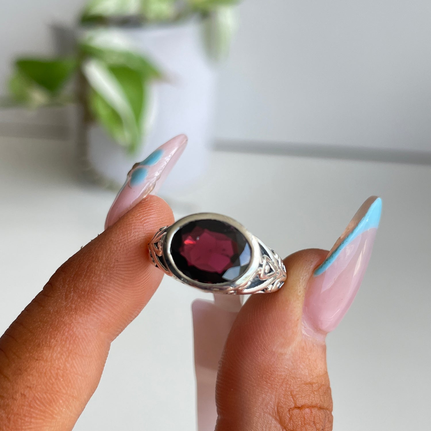 Garnet Oval Ring