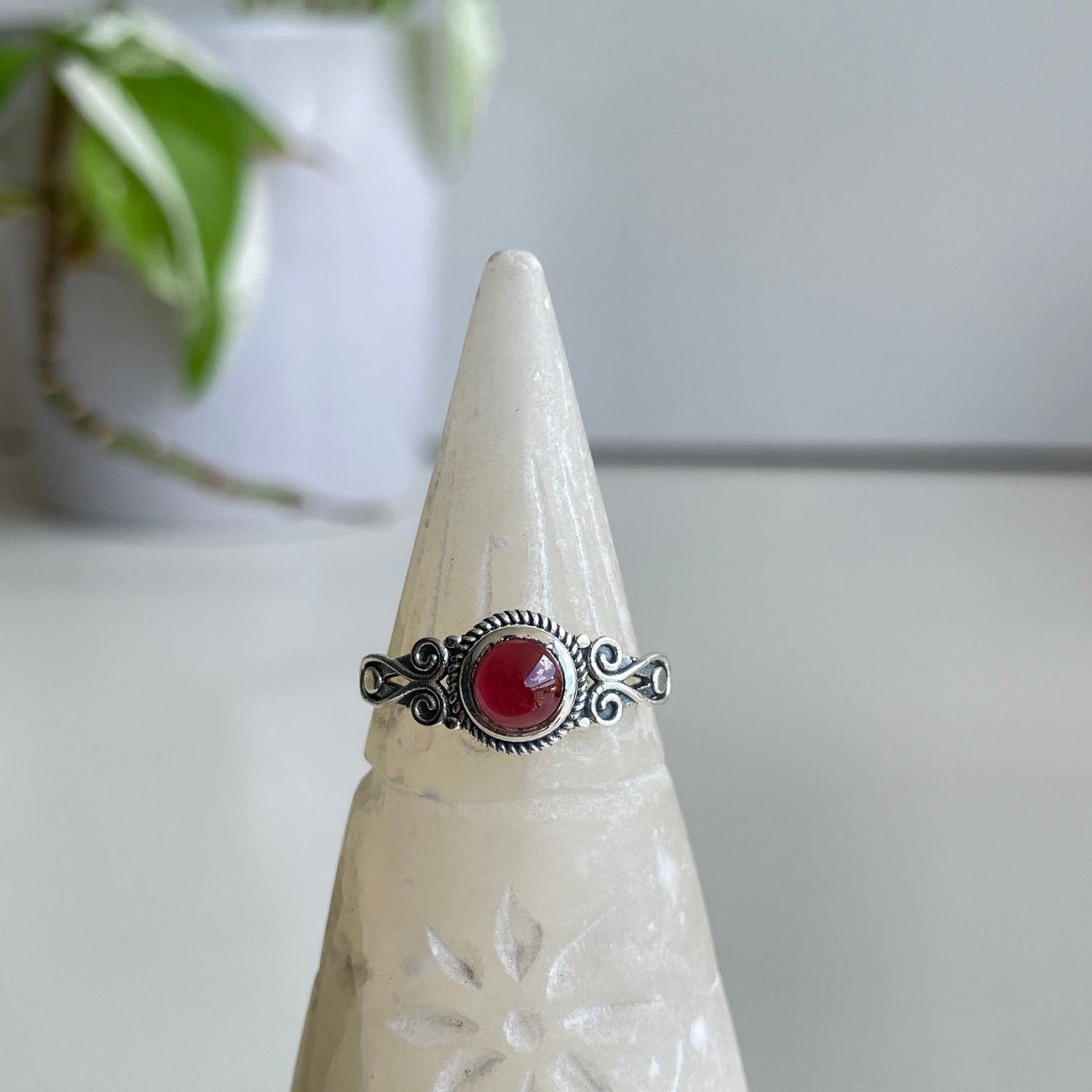Garnet Round Ring