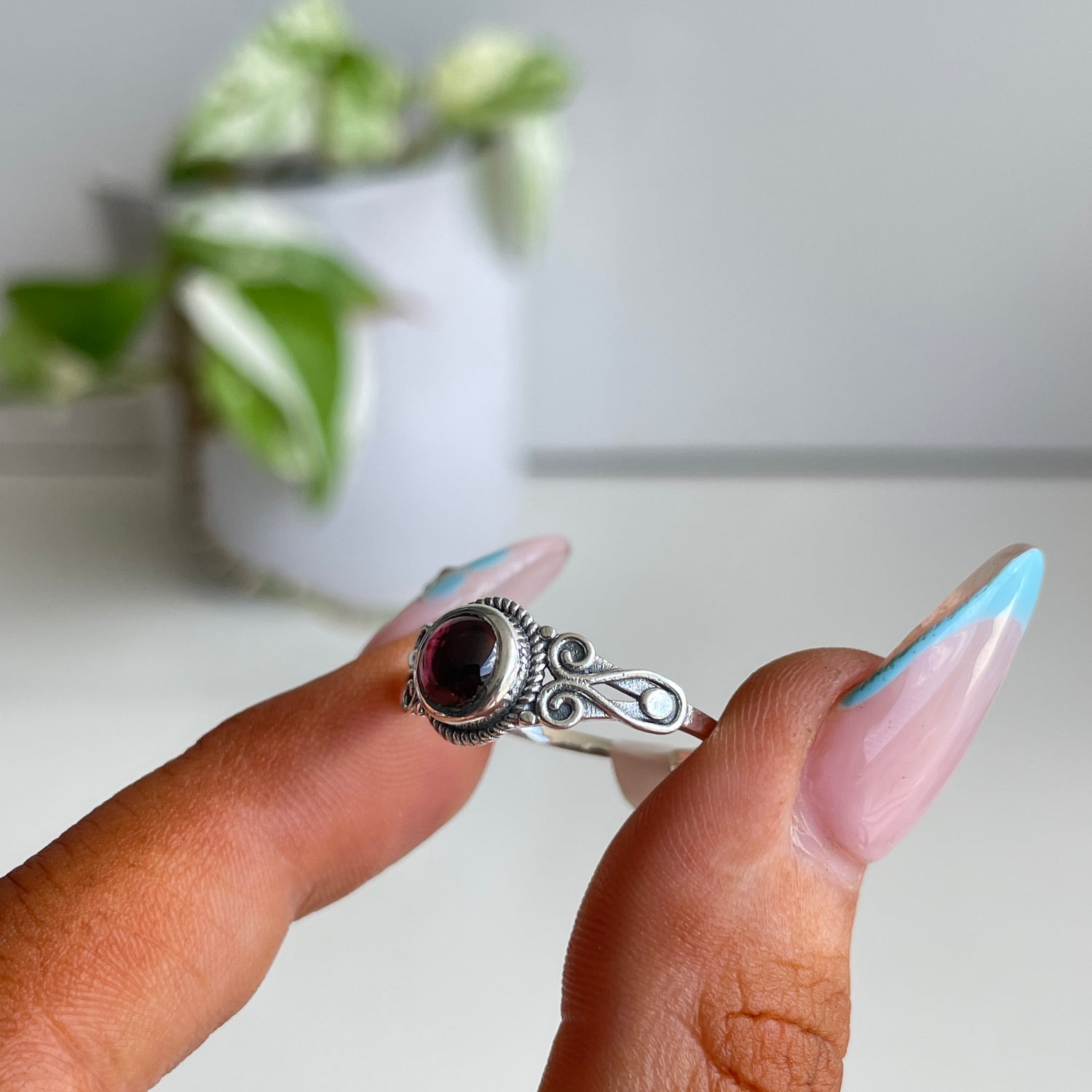 Garnet Round Ring