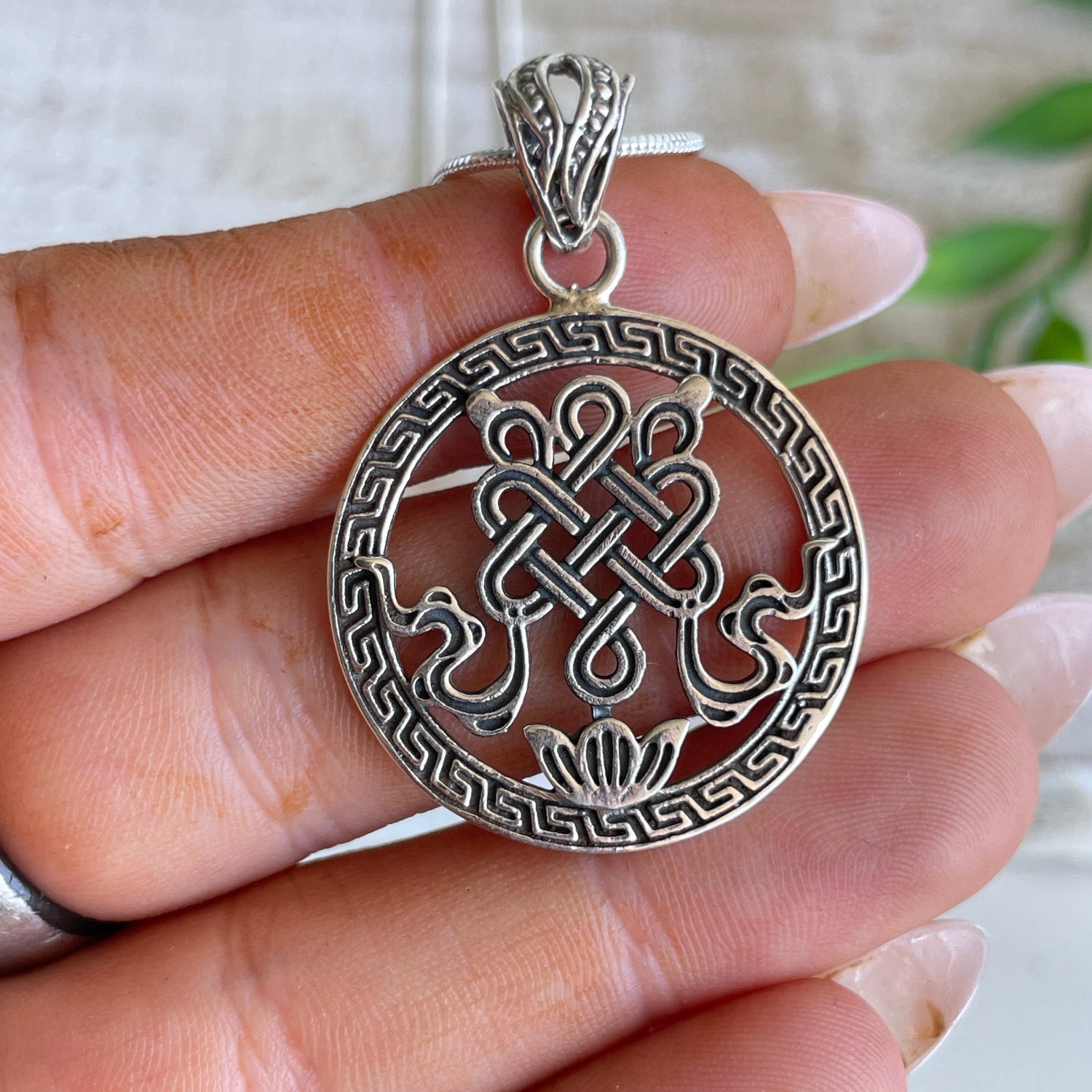 Endless Knot Silver Pendant