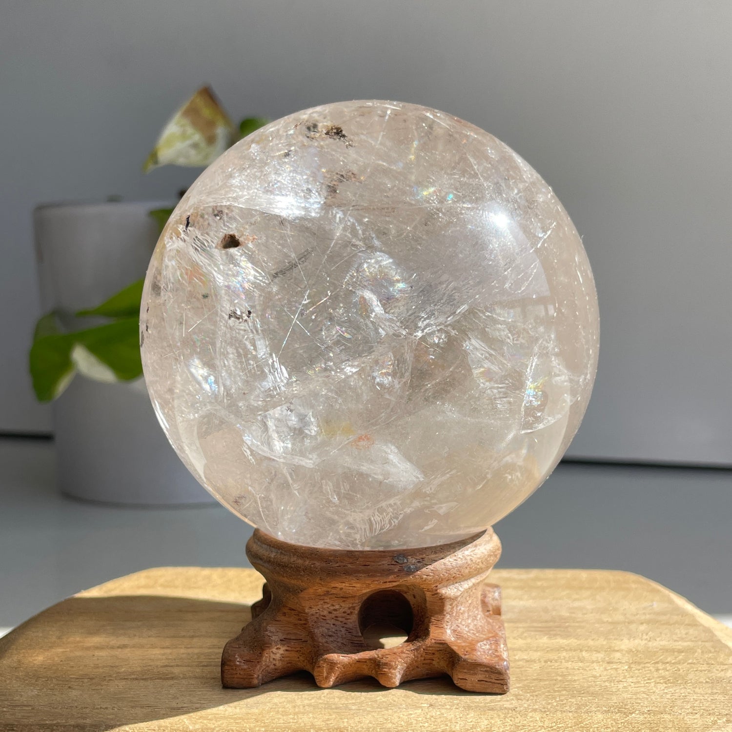Smoky Quartz With Rutile Sphere 9.3cm