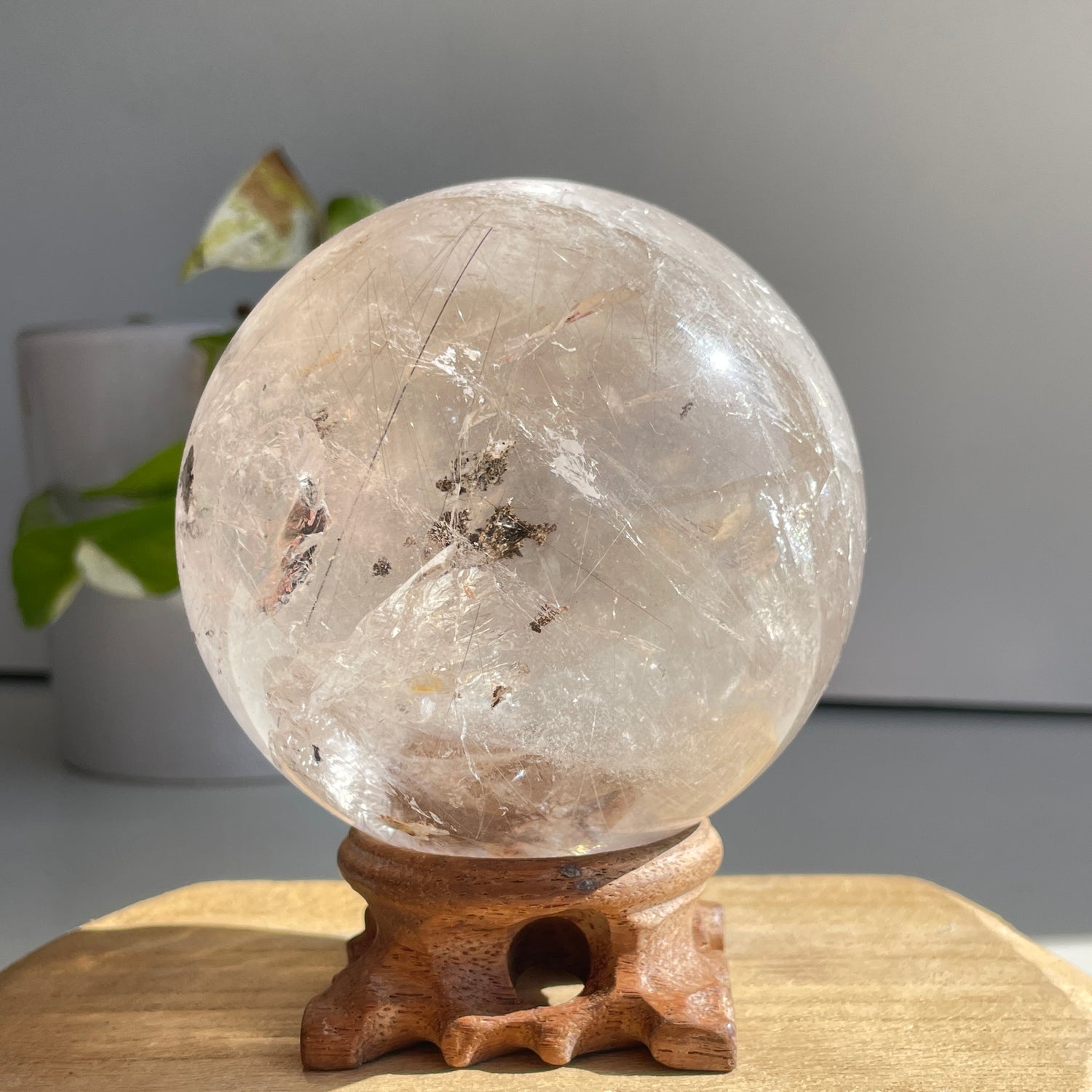 Smoky Quartz With Rutile Sphere 9.3cm