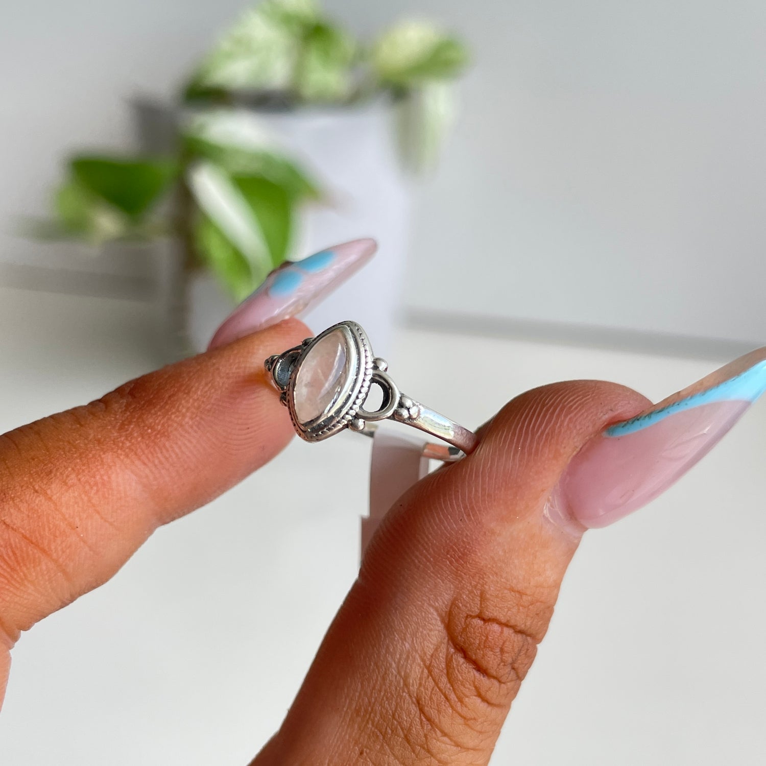 Rose Quartz Marquise Ring Sz7.5