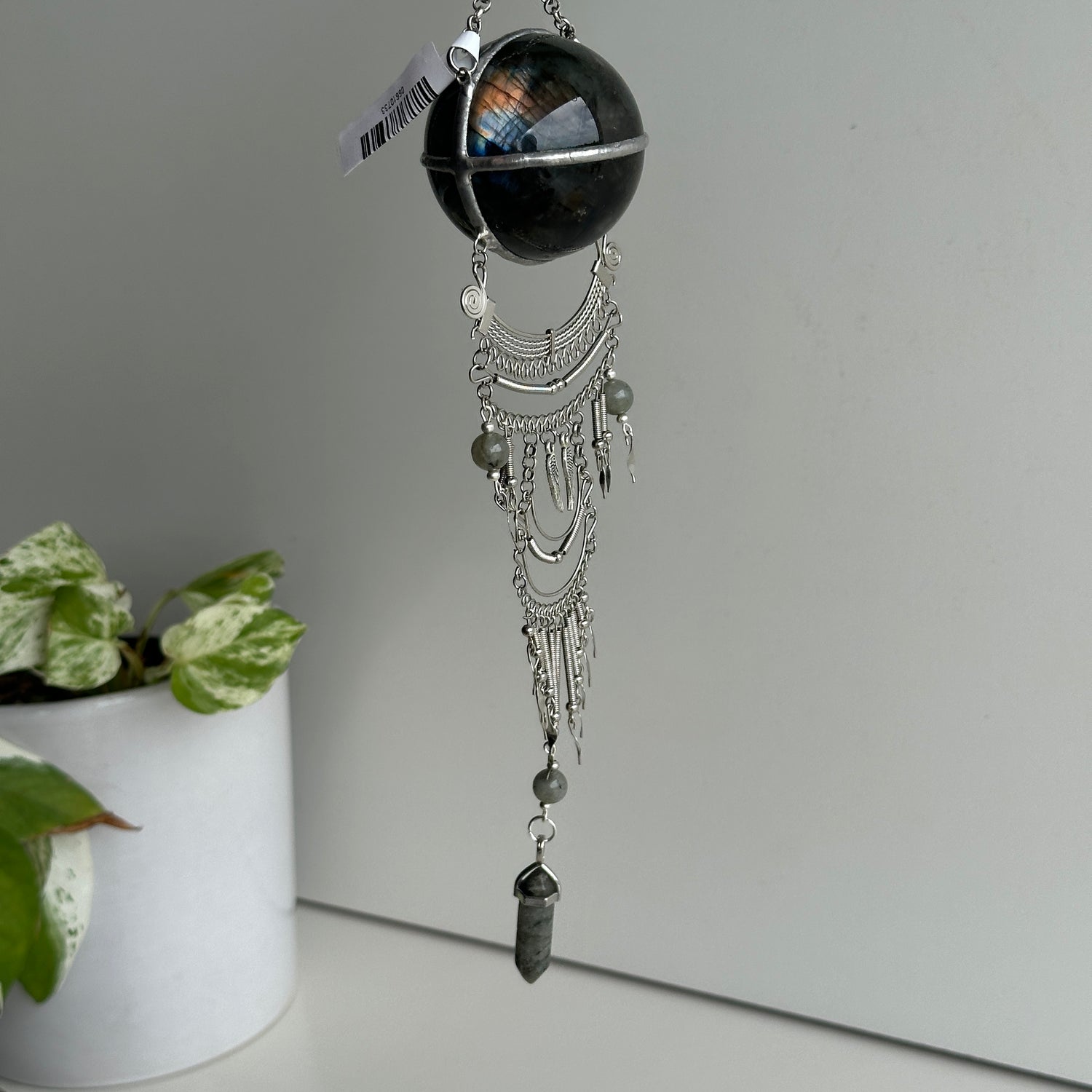 Labradorite Sphere Hanging Plain