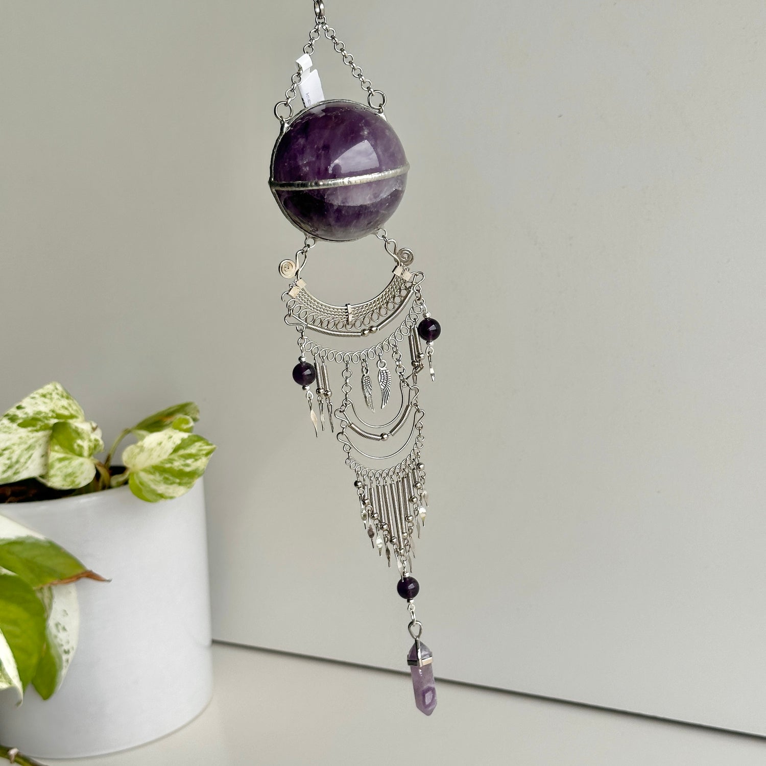 Amethyst Sphere Hanging Plain
