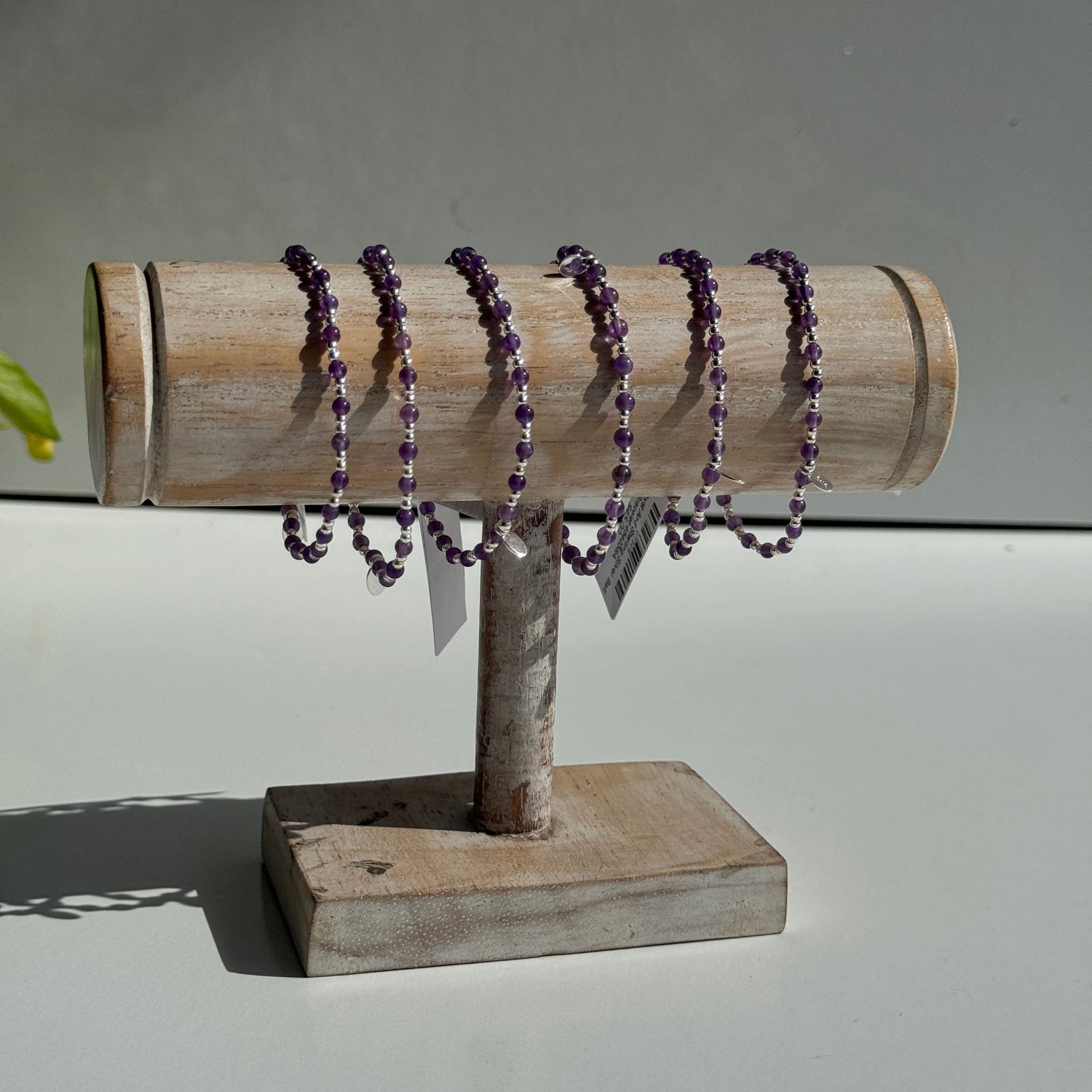 Amethyst And Sterling Silver Ball Bracelet 454036A