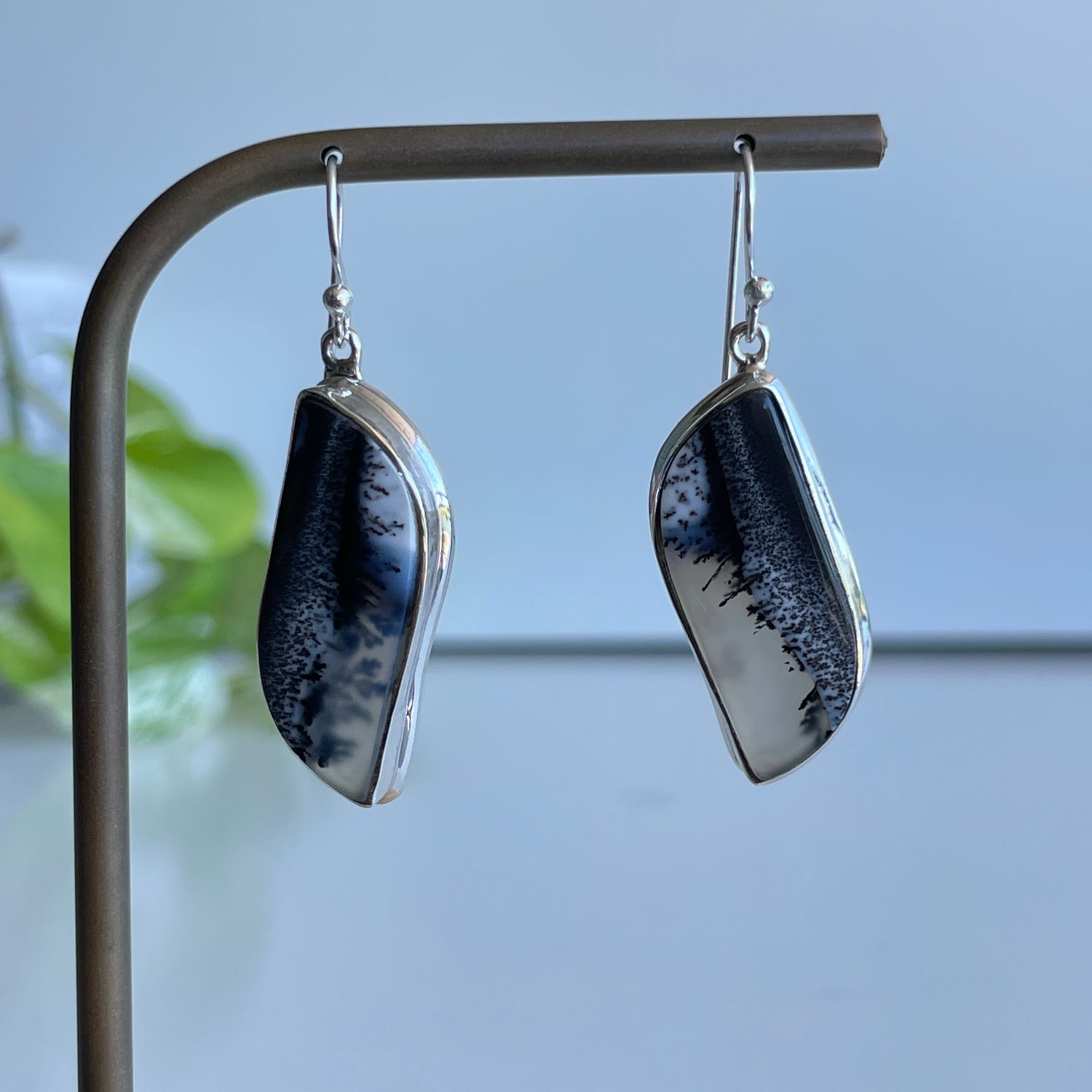 Dendritic Opal Wave Earrings