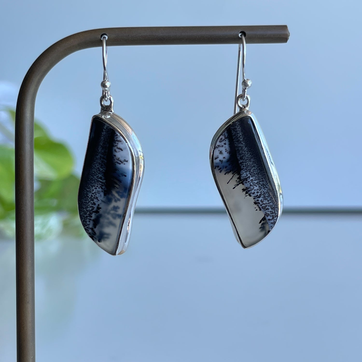 Dendritic Opal Wave Earrings