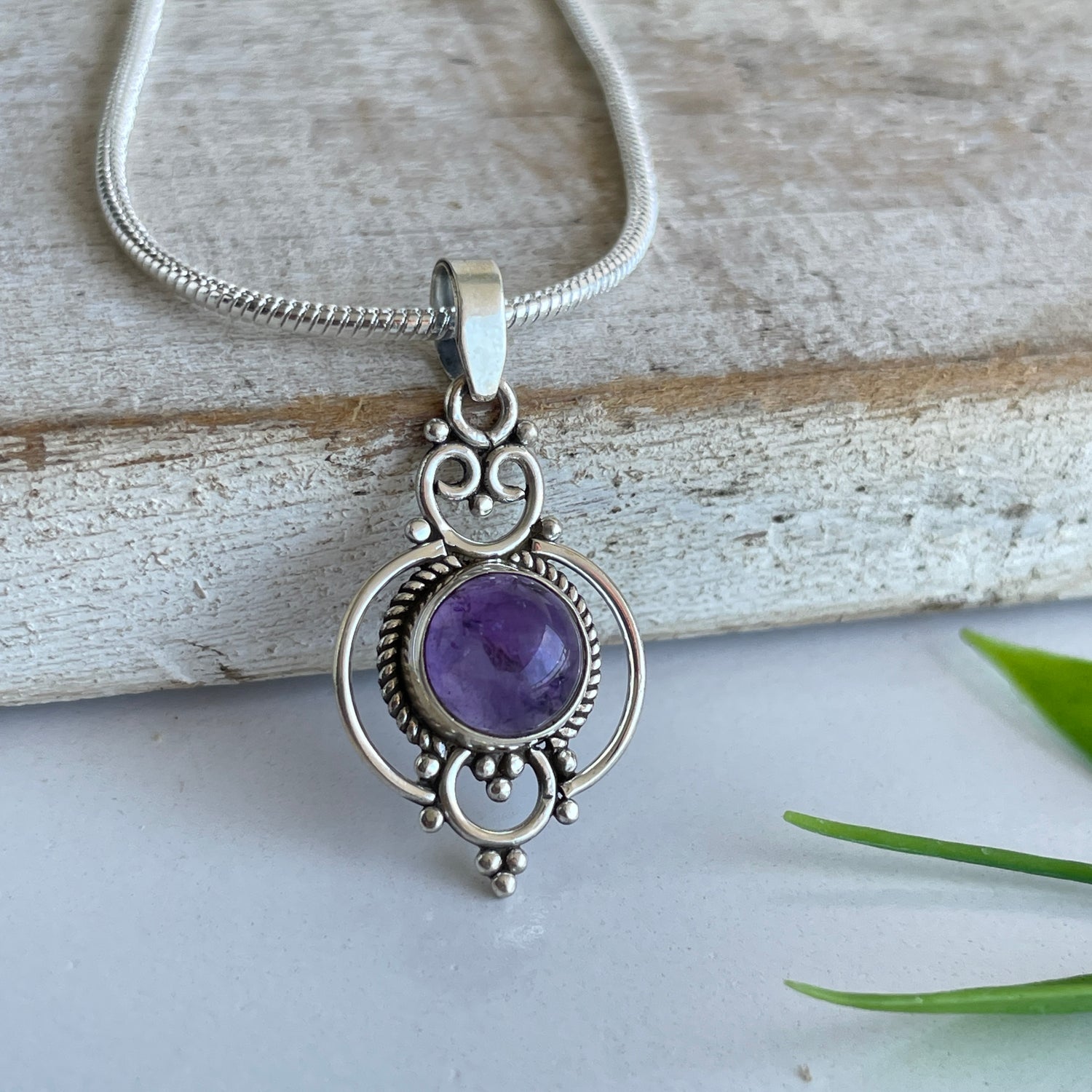 Amethyst Filigree Pendant