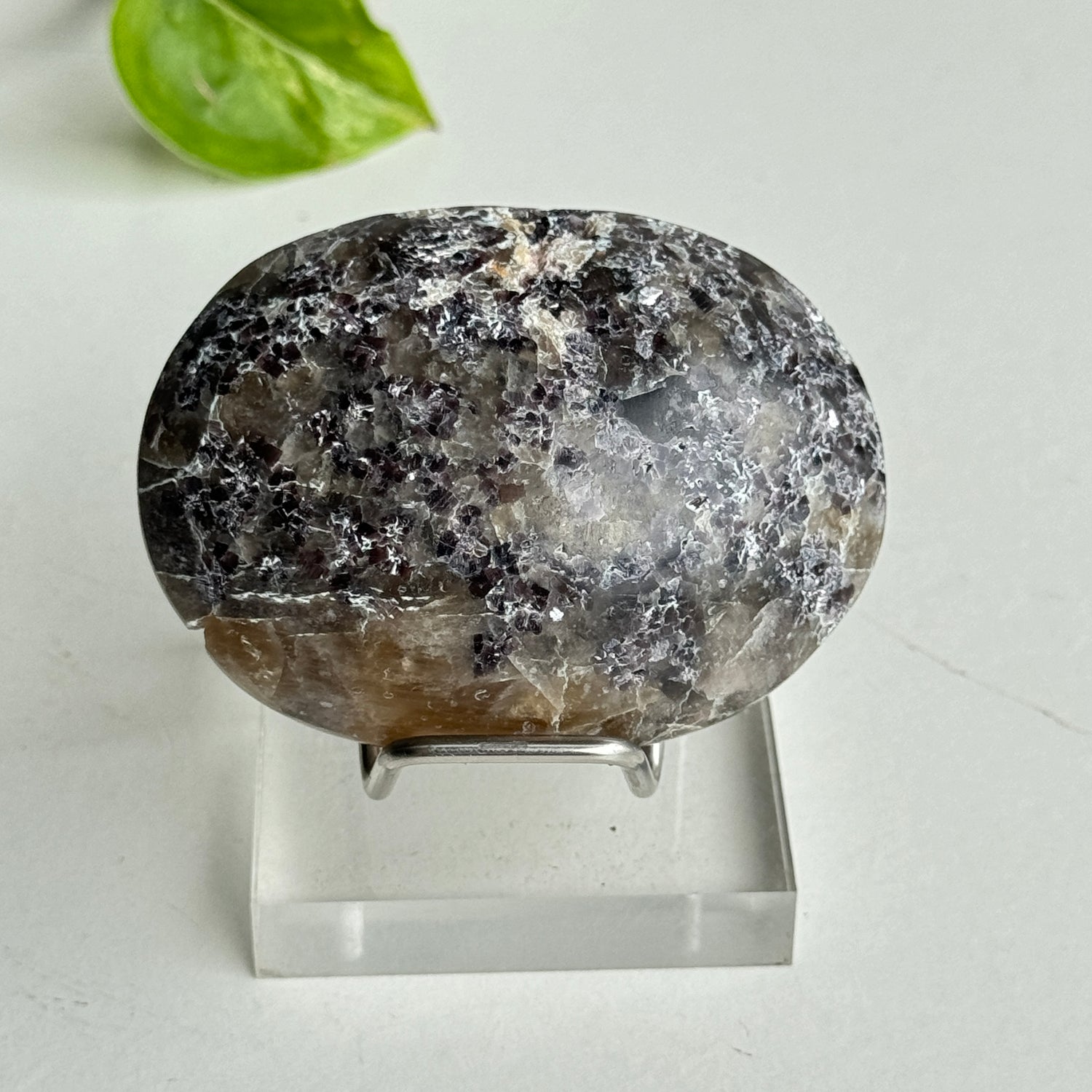 Lepidolite With Tourmaline & Albite Palmstone 124g