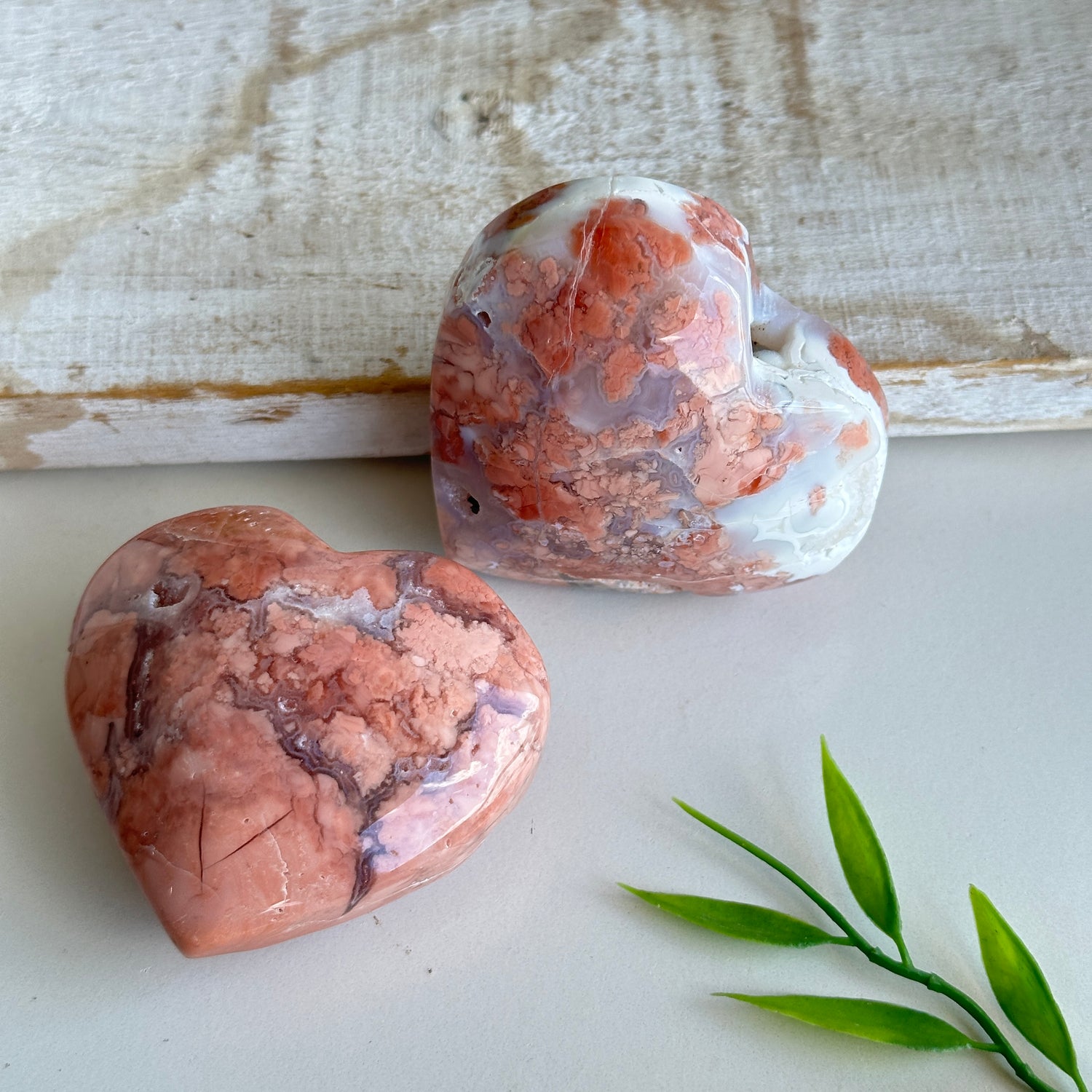 Pink Agate Heart Medium