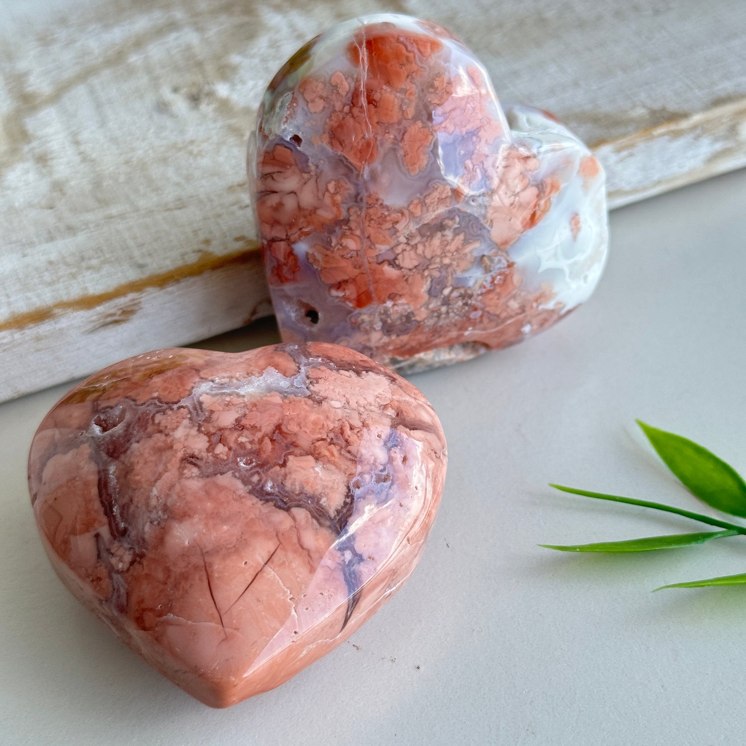 Pink Agate Heart Medium