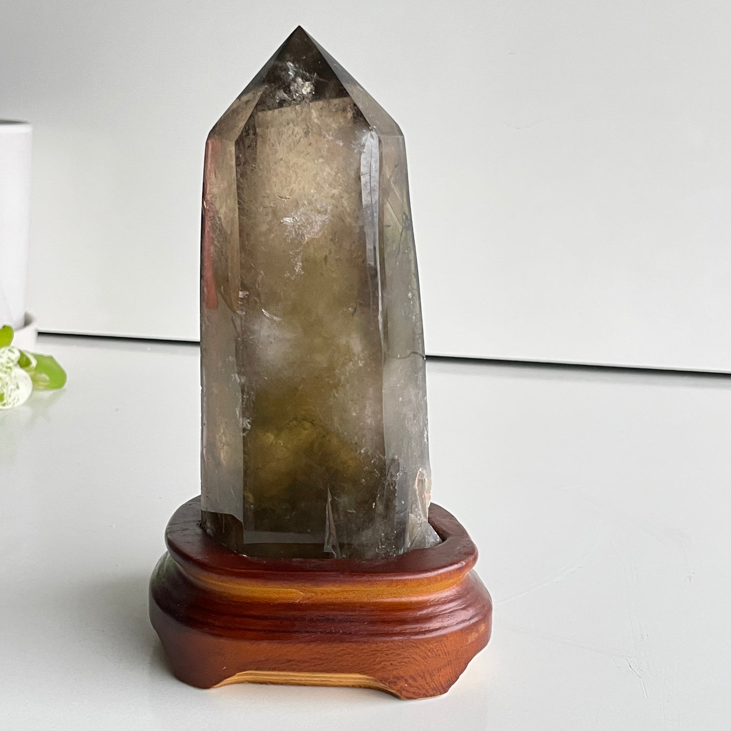 Smoky Citrine Point In Stand 19.8cm