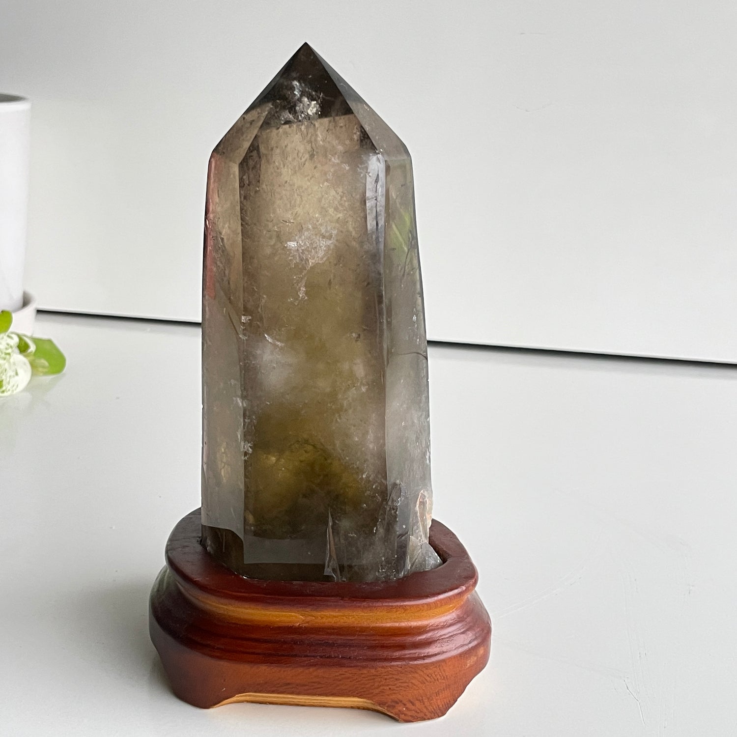 Smoky Citrine Point In Stand 19.8cm