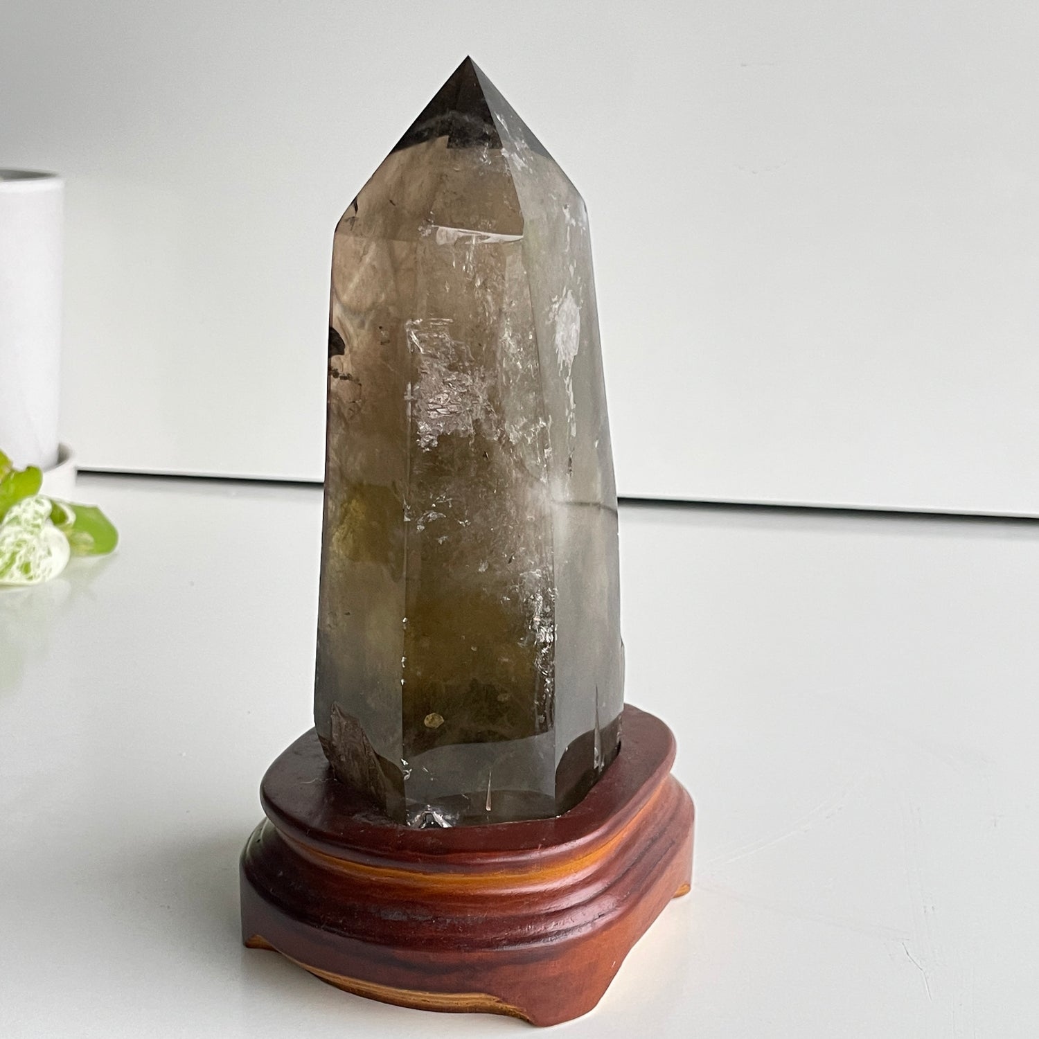 Smoky Citrine Point In Stand 19.8cm