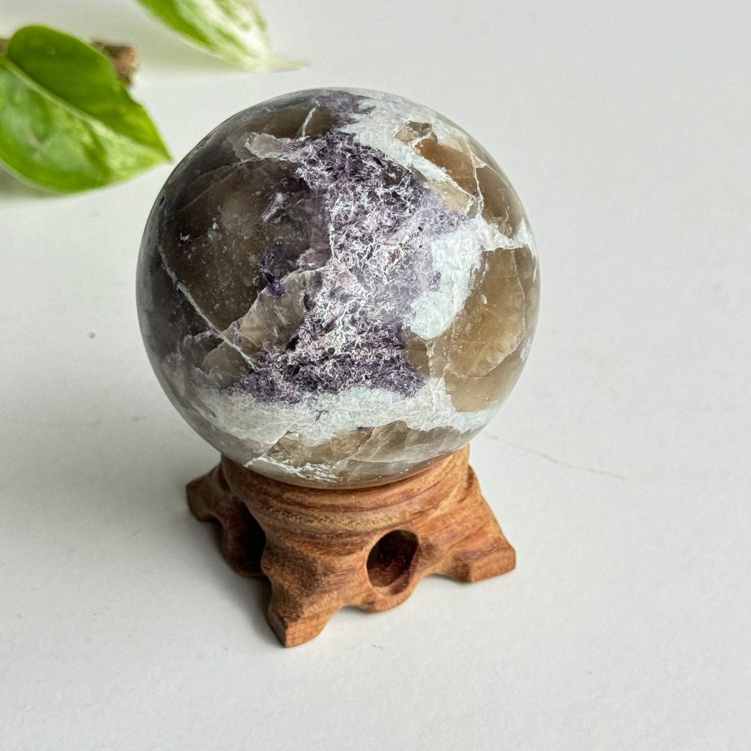 Lepidolite With Tourmaline & Albite Sphere 6.2cm