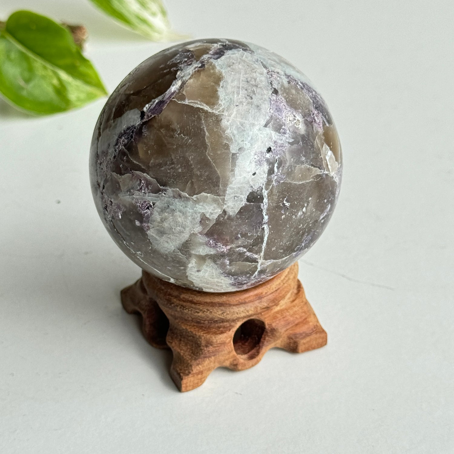 Lepidolite With Tourmaline & Albite Sphere 6.2cm