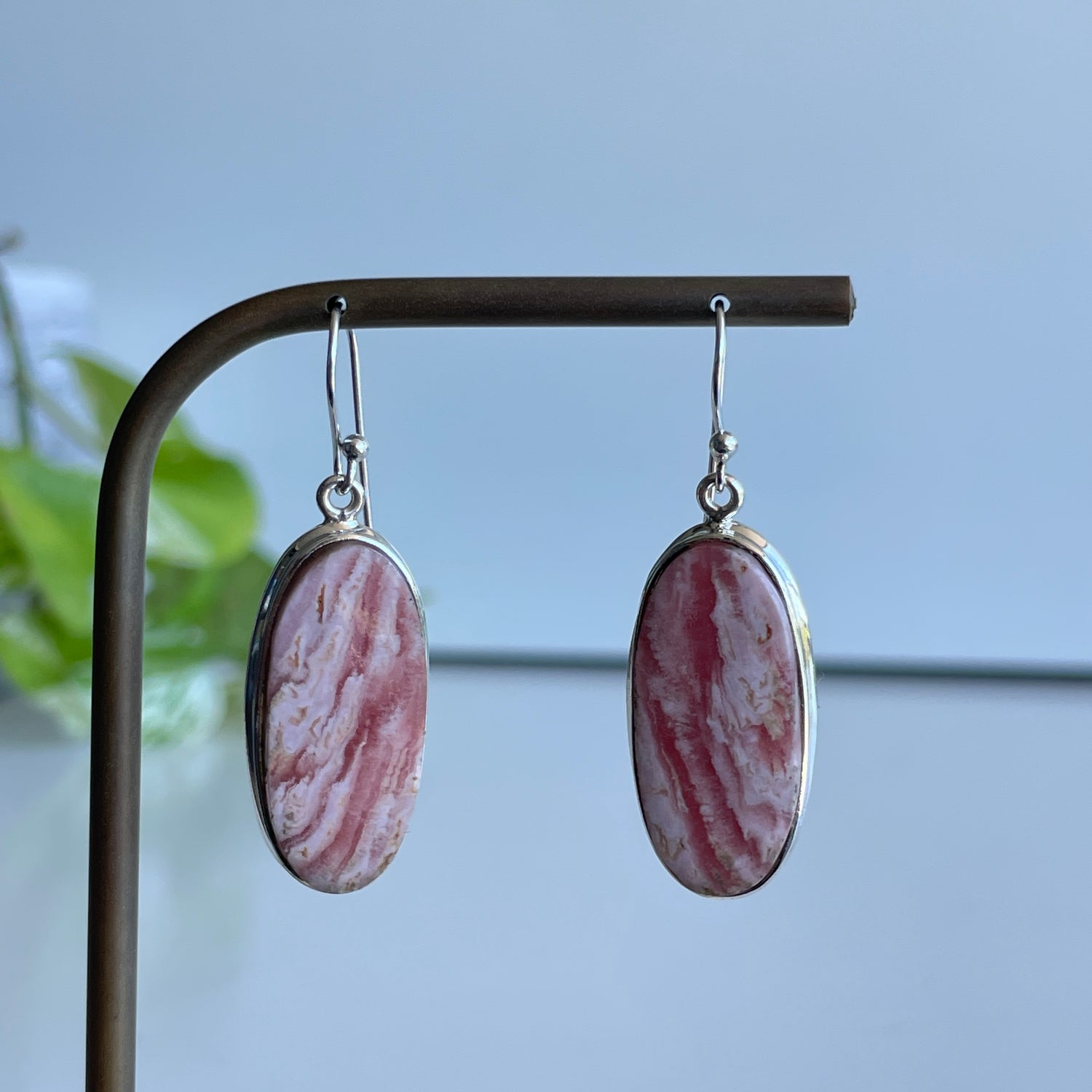 Rhodochrosite Oval Earrings