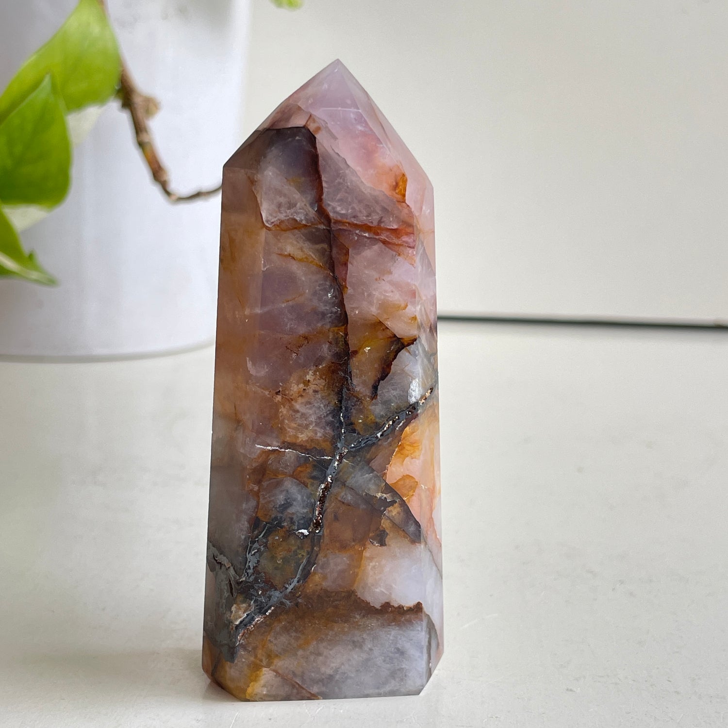 Rose Quartz Golden Healer Generator 9.8cm