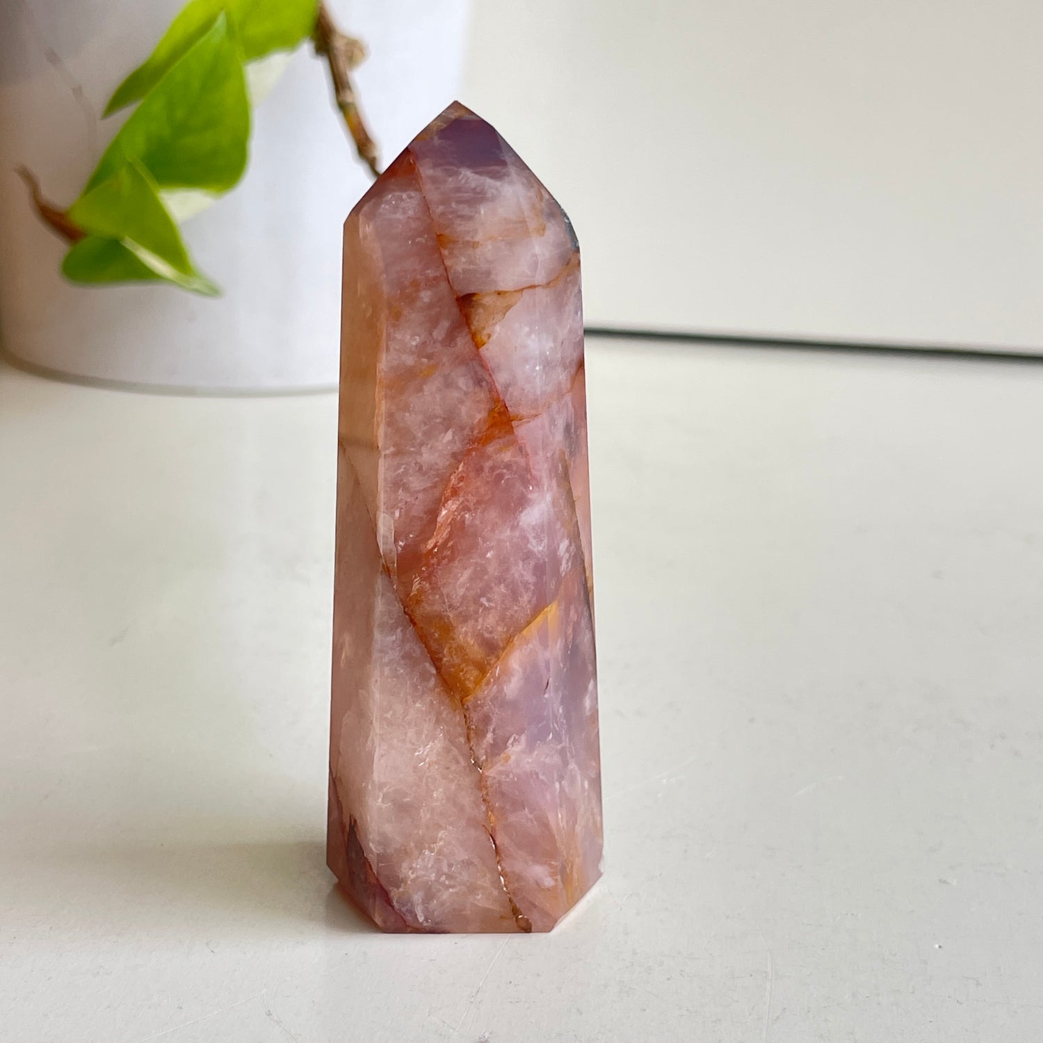 Rose Quartz Golden Healer Generator 9.4cm