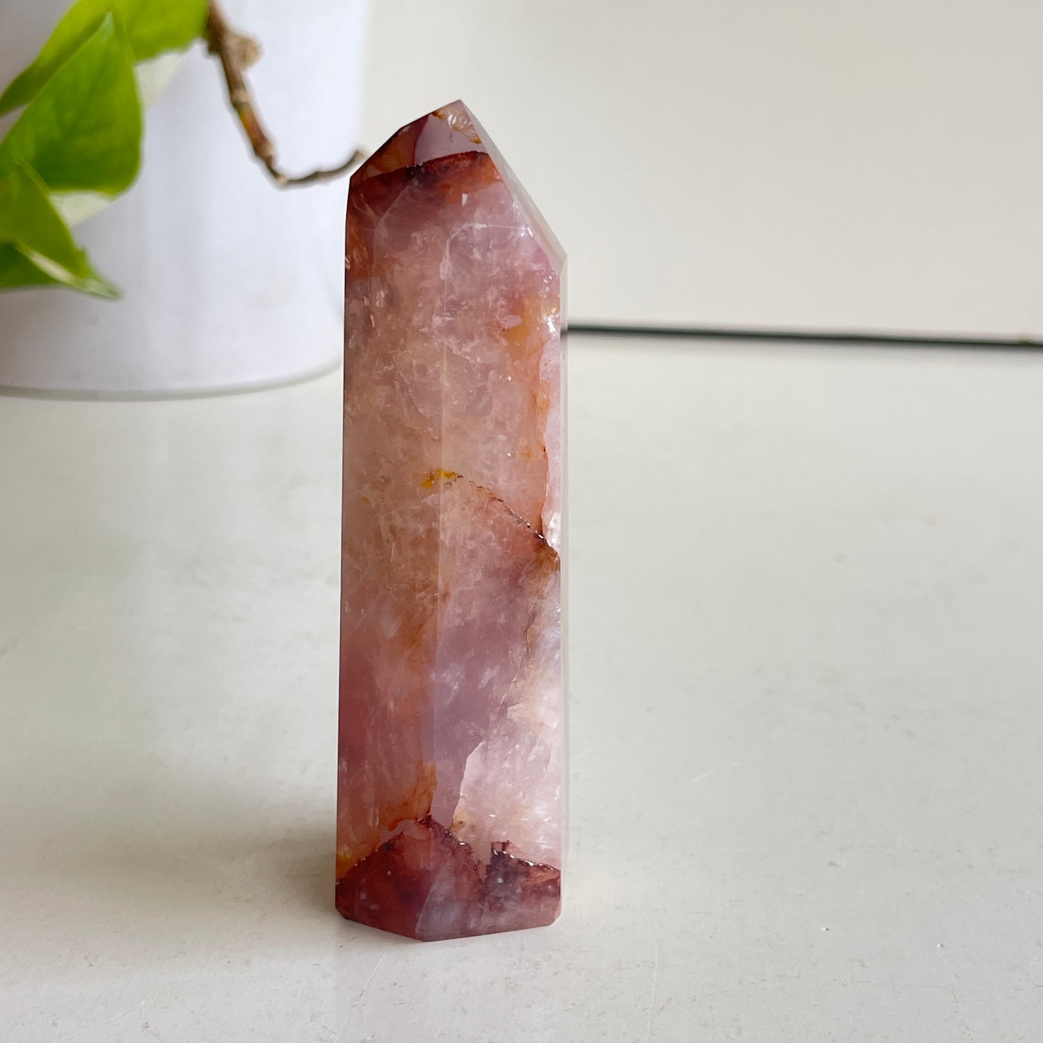 Rose Quartz Golden Healer Generator 9.4cm