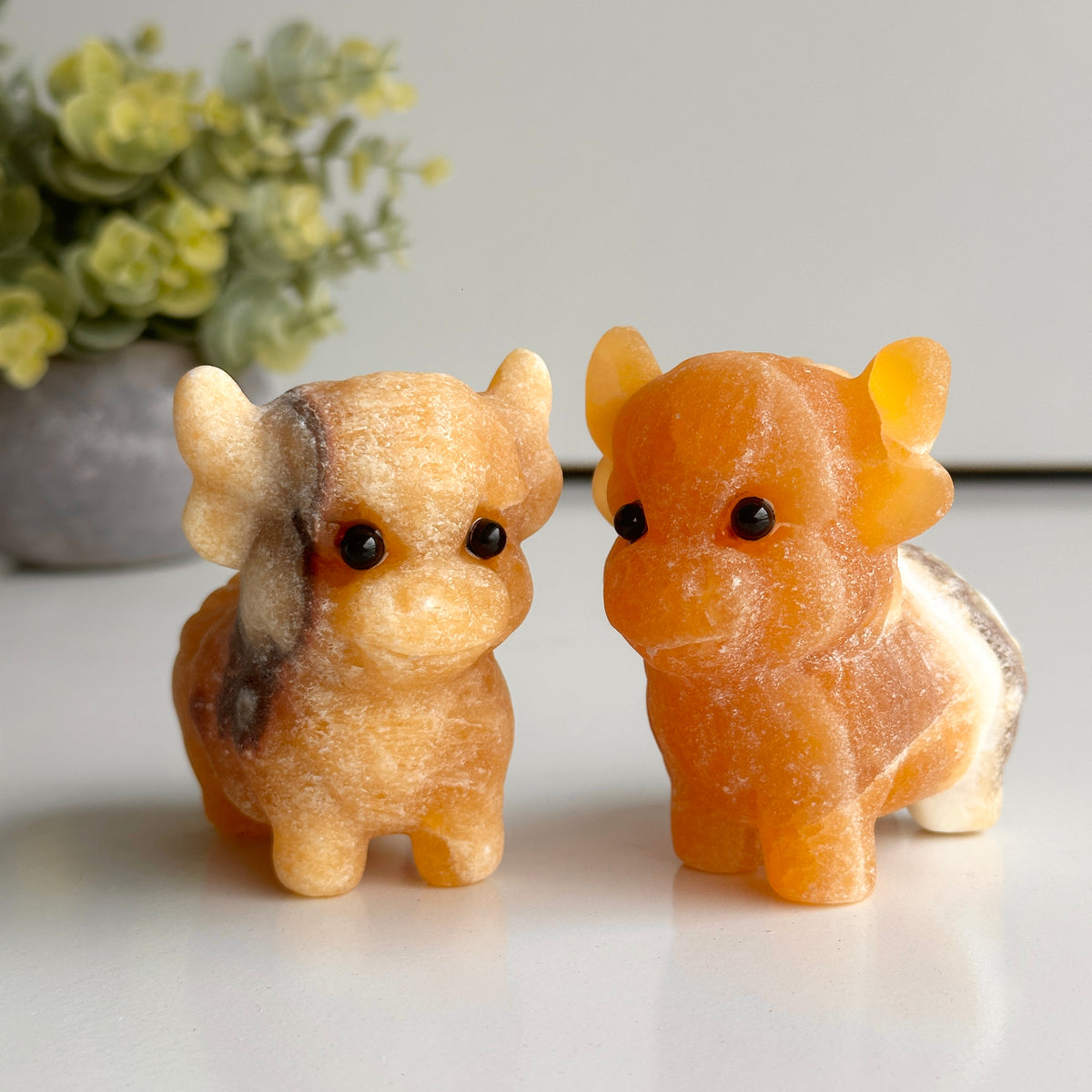 Orange Calcite Highland Cow 8cm