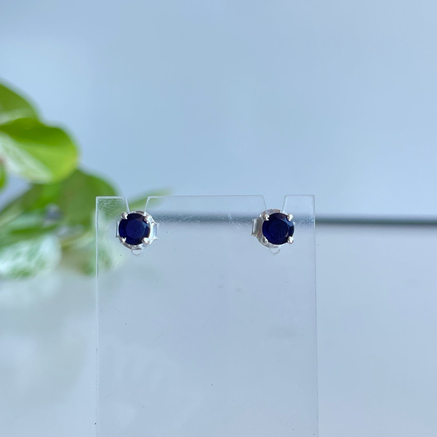 Iolite Round Stud Earrings