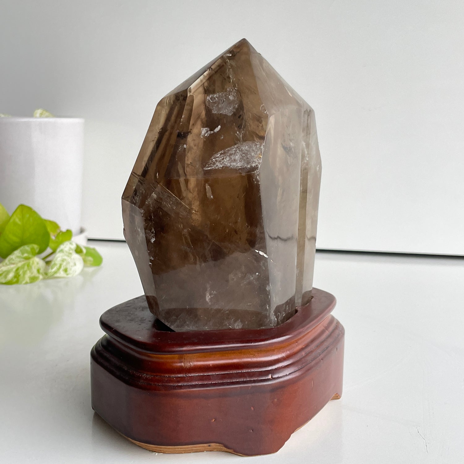 Smoky Quartz  Twin Point In Stand 15.2cm