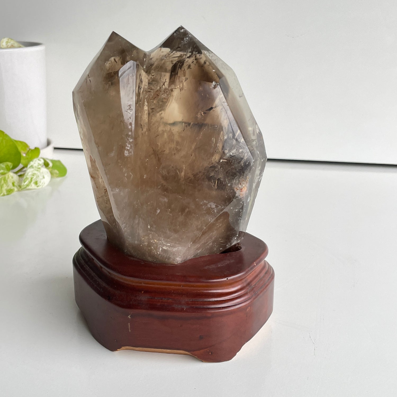 Smoky Quartz  Twin Point In Stand 15.2cm