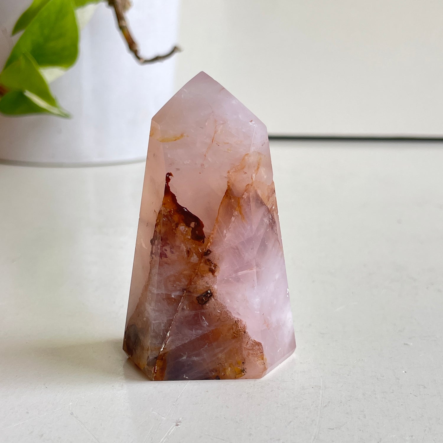 Rose Quartz Golden Healer Generator 7.1cm