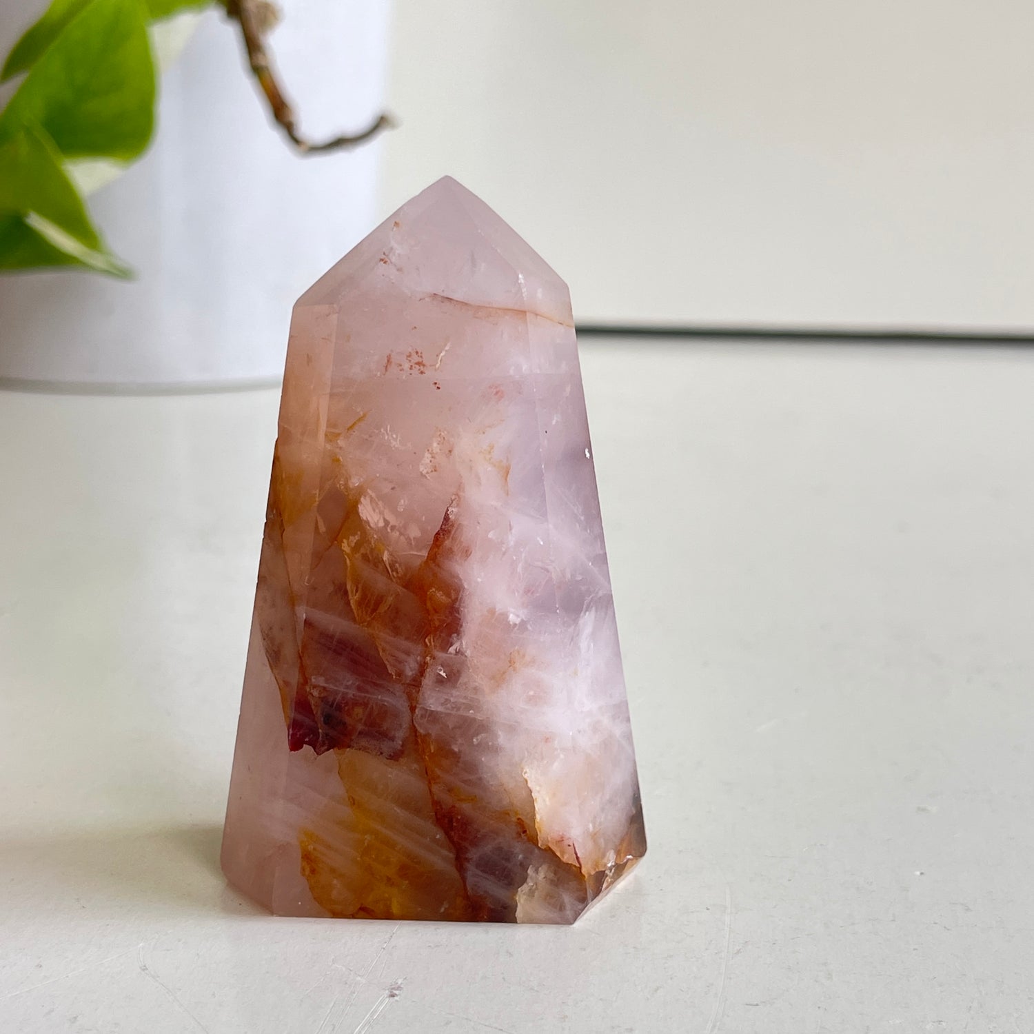 Rose Quartz Golden Healer Generator 7.1cm