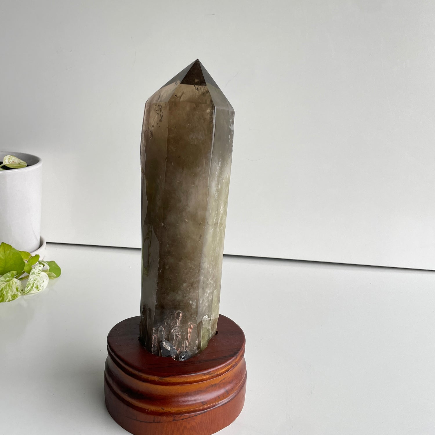 Smoky Citrine Point In Stand 30cm