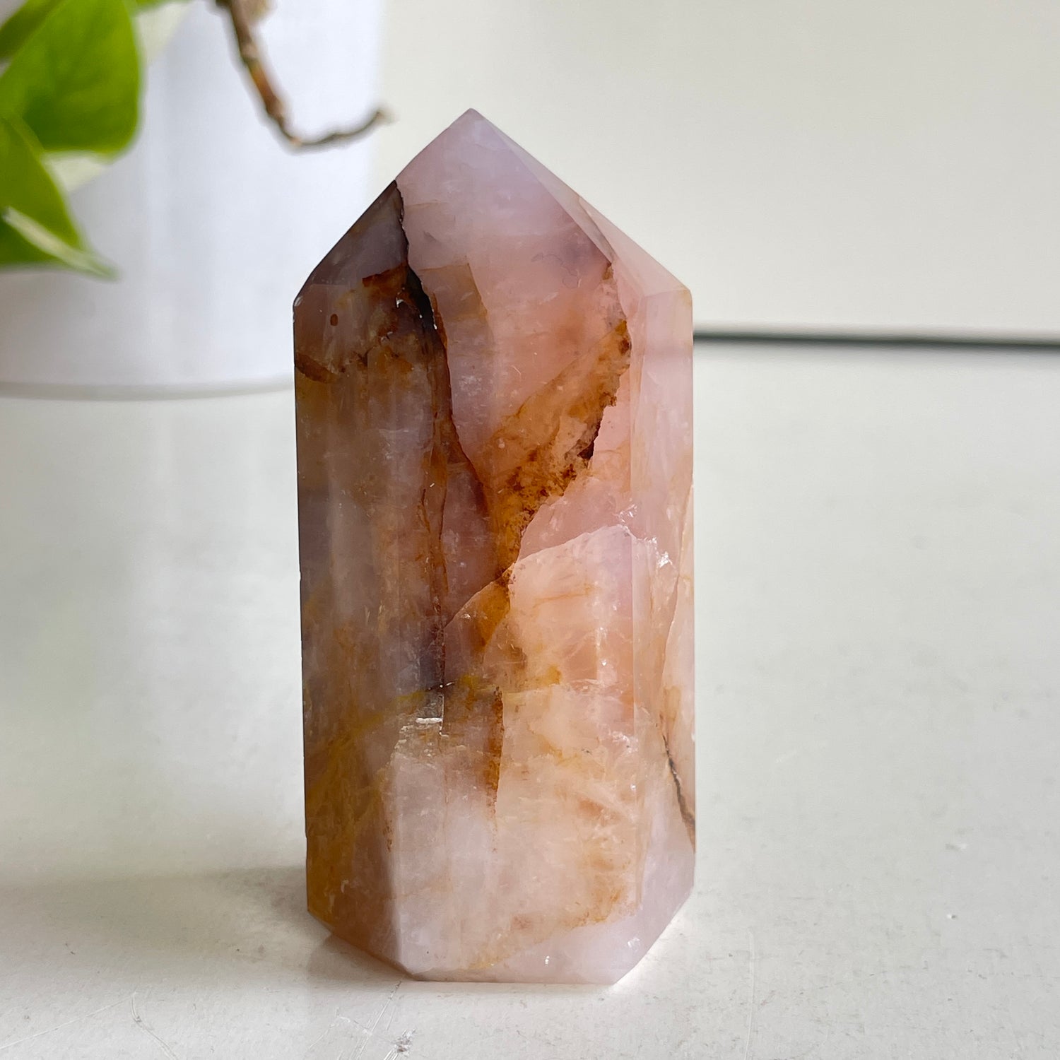 Rose Quartz Golden Healer Generator 7.7cm
