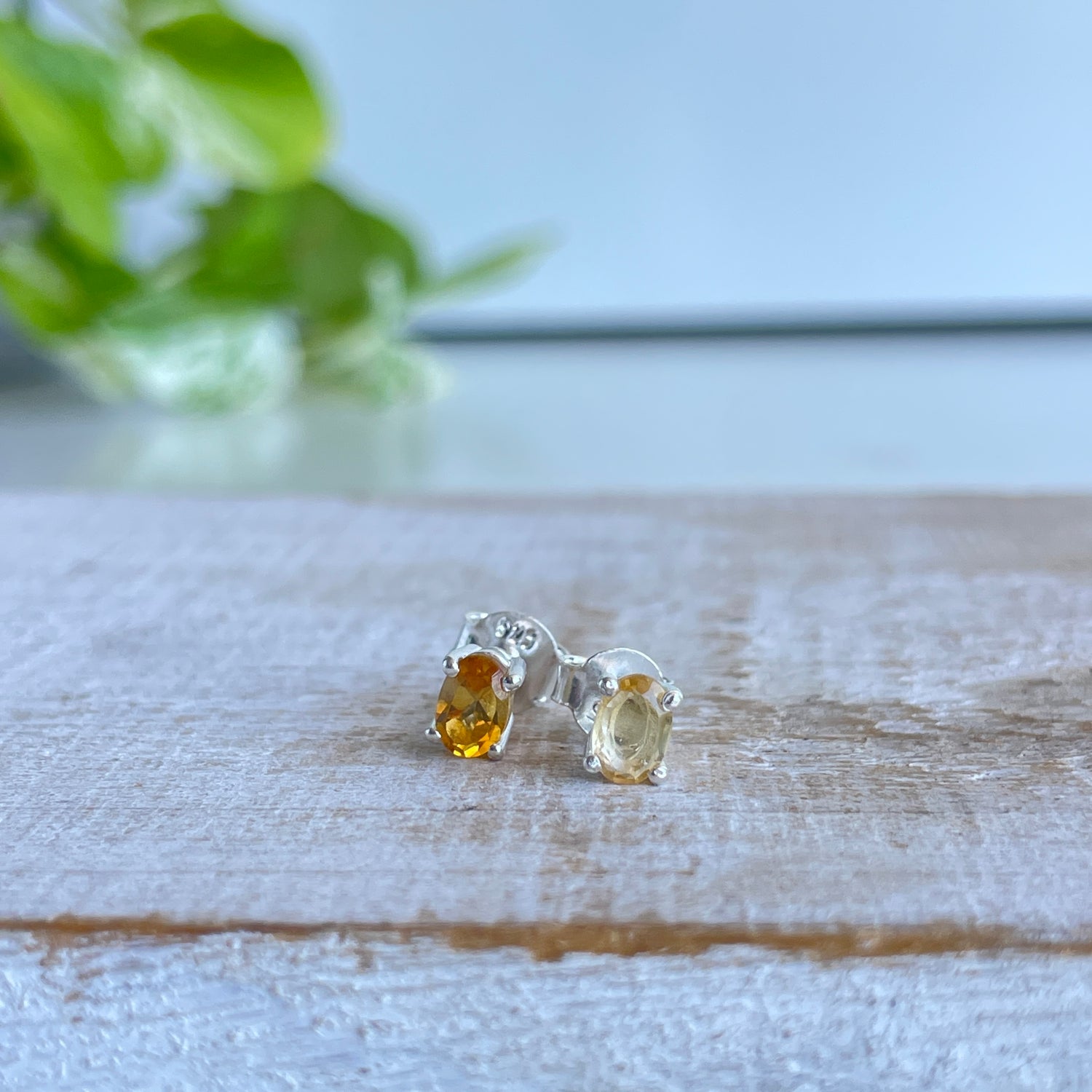 Citrine Oval Stud Earrings
