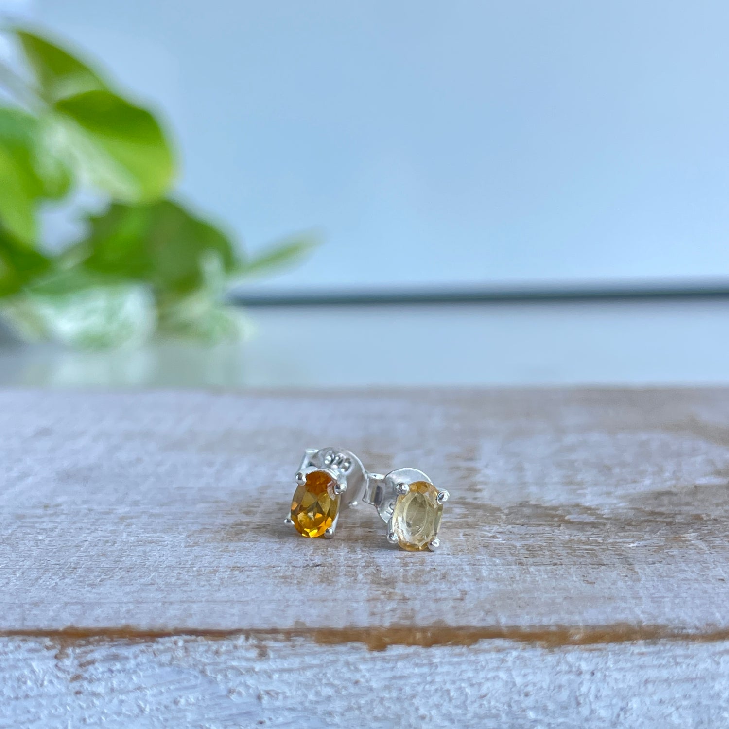 Citrine Oval Stud Earrings