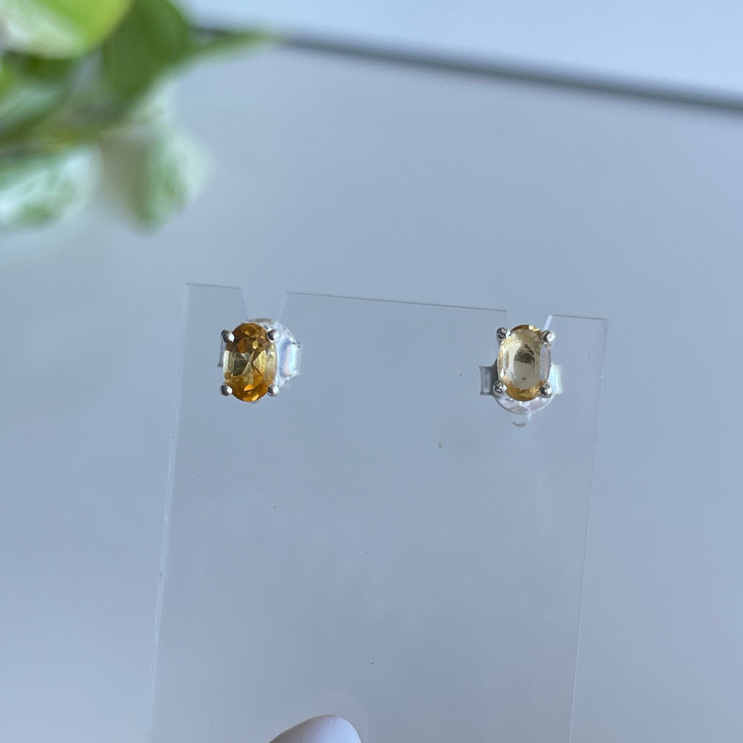 Citrine Oval Stud Earrings