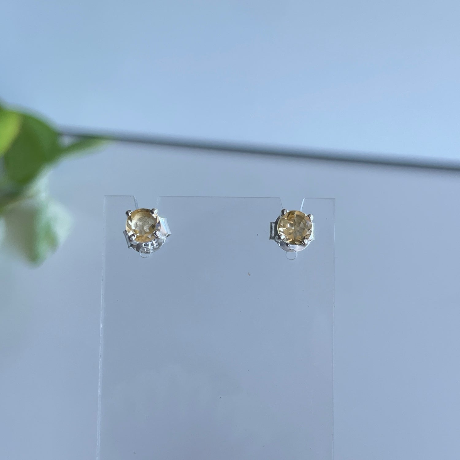Citrine Round Stud Earrings