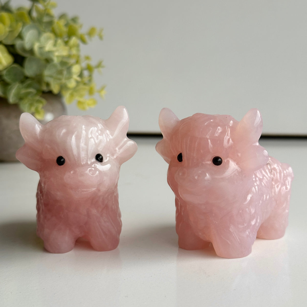 Rose Quartz Highland Cow 7.5cm