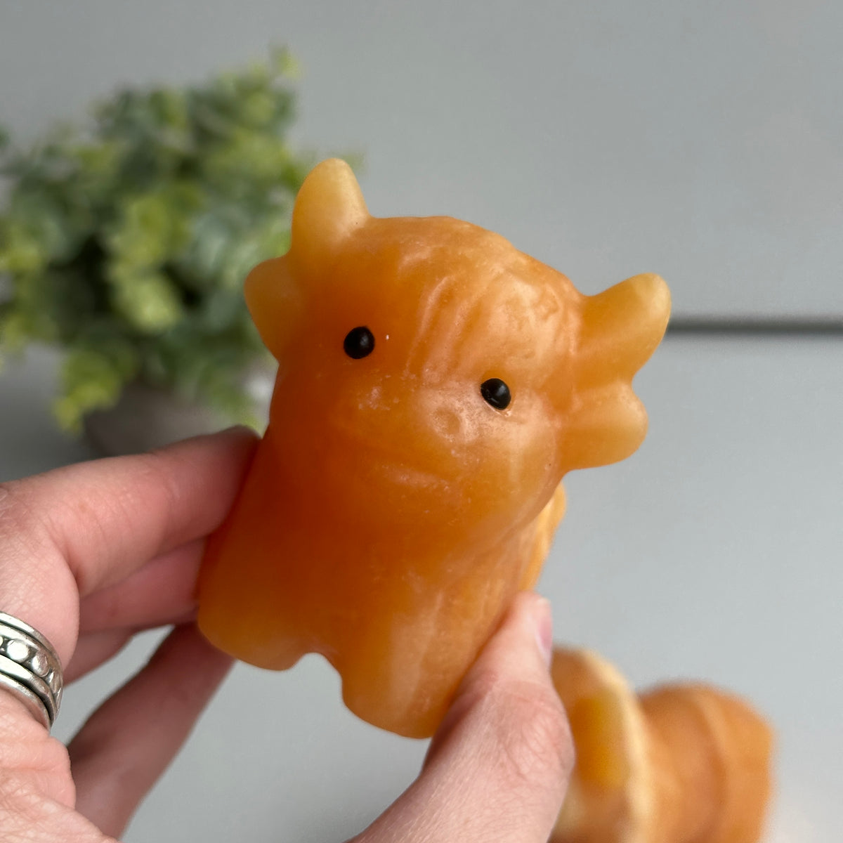 Orange Calcite Highland Cow 7.5cm
