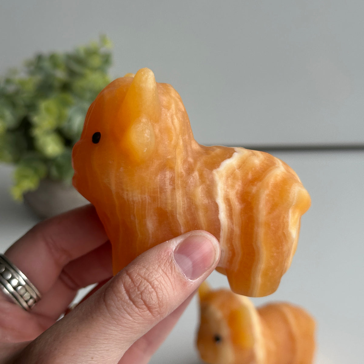 Orange Calcite Highland Cow 7.5cm
