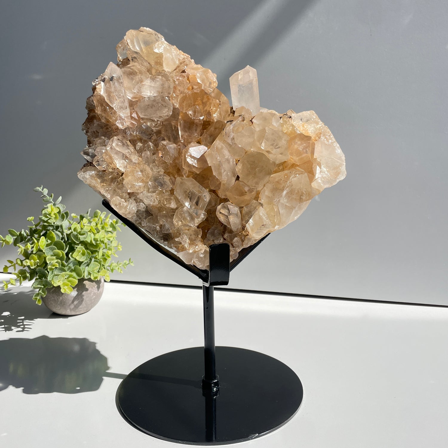 Clear Quartz Double Sided Cluster In Stand 6.252kg