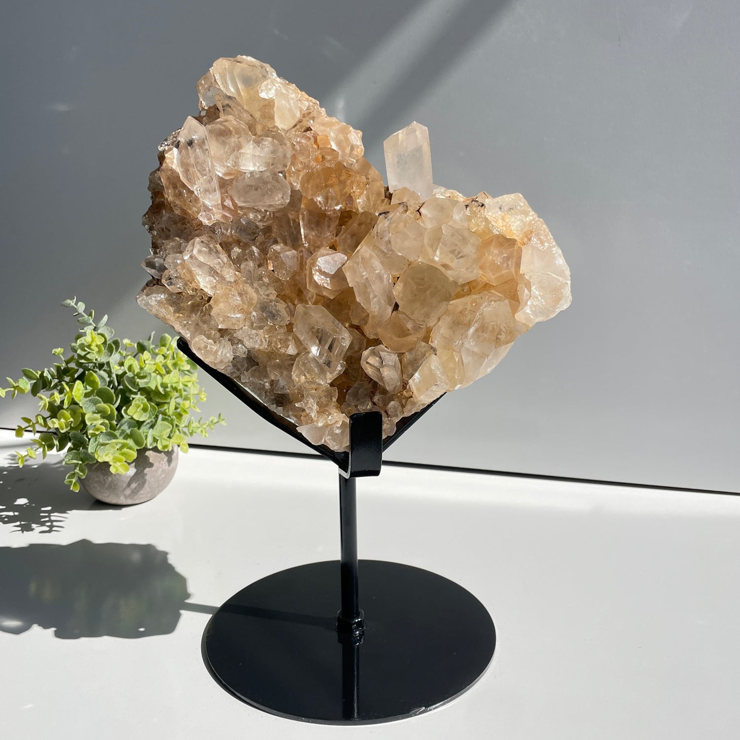 Clear Quartz Double Sided Cluster In Stand 6.252kg