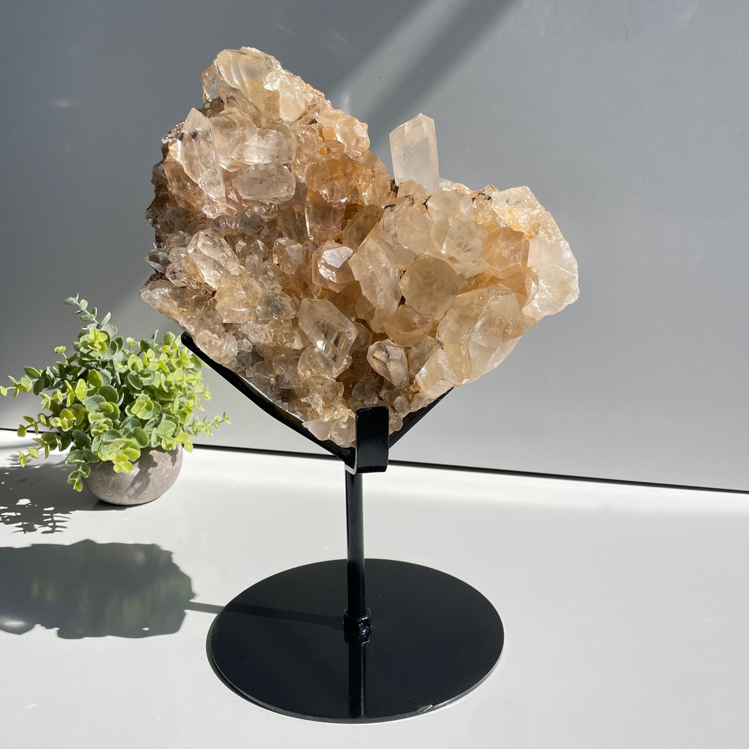 Clear Quartz Double Sided Cluster In Stand 6.252kg