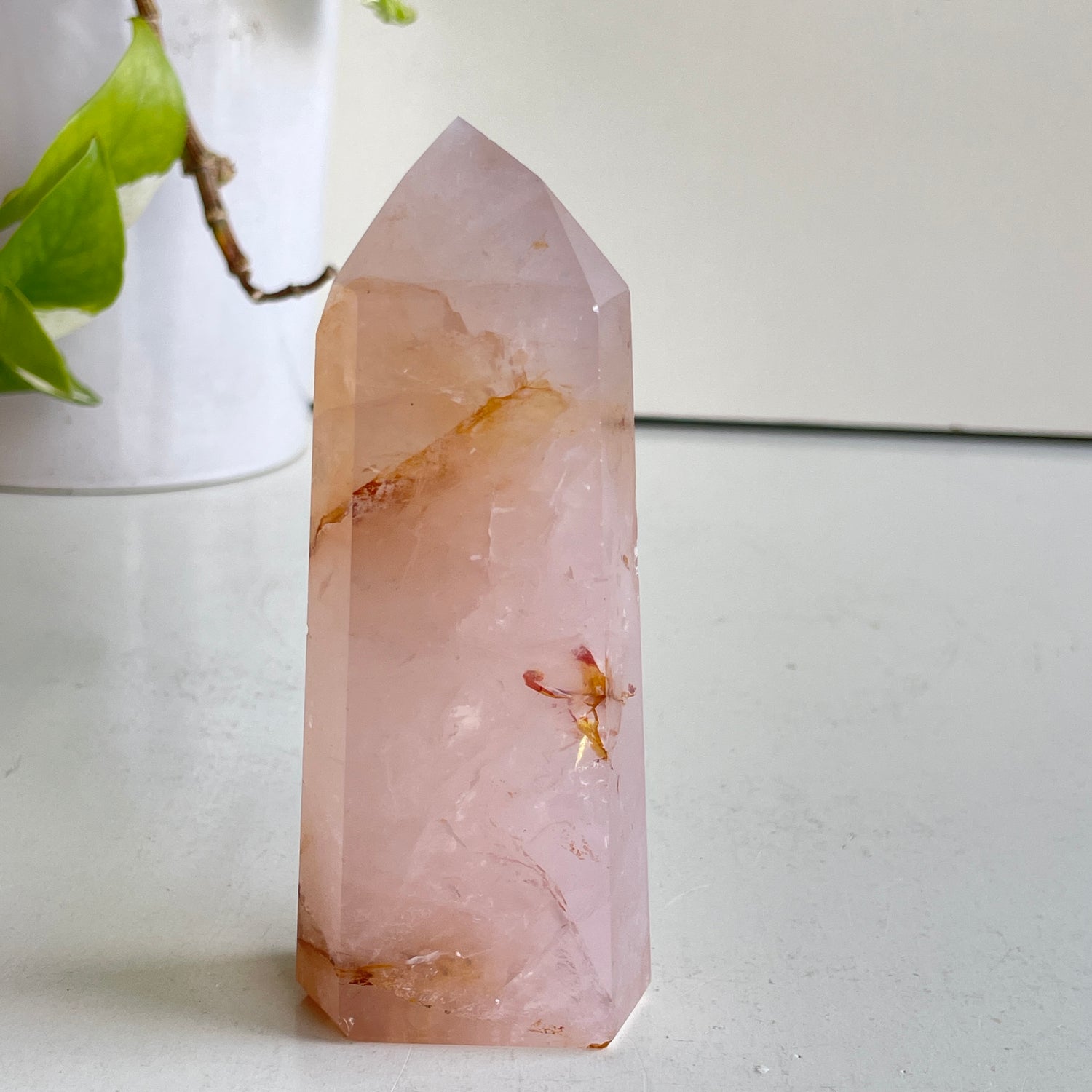 Rose Quartz Golden Healer Generator 11.5cm