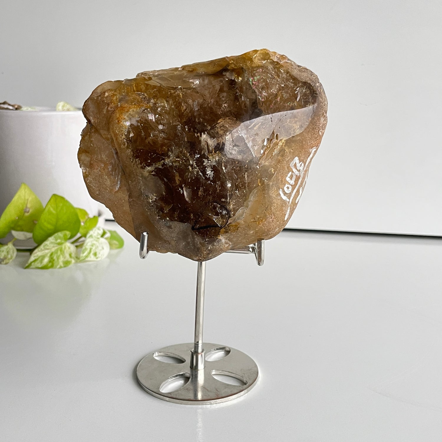 Smoky Quartz Enhydro Pce In Stand 1.320kg