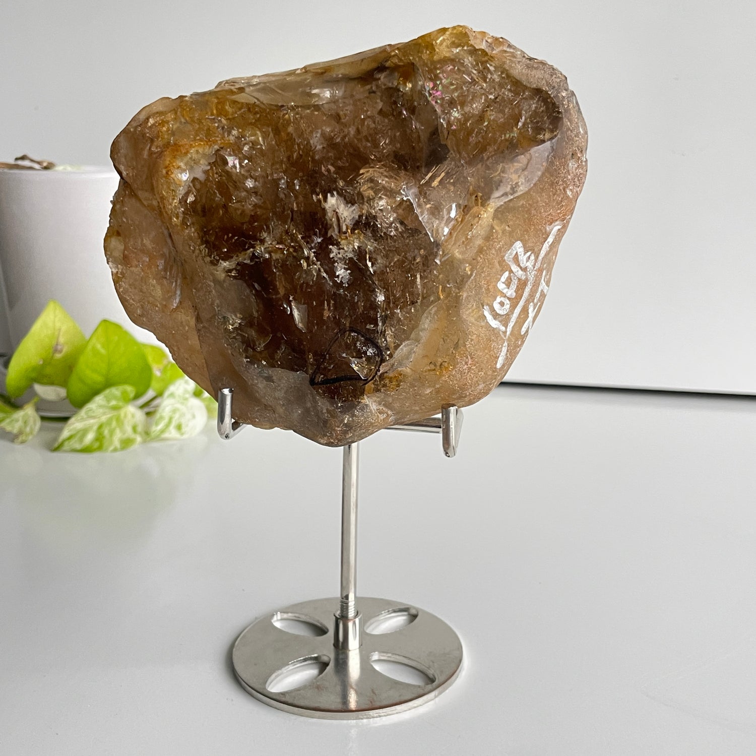 Smoky Quartz Enhydro Pce In Stand 1.320kg