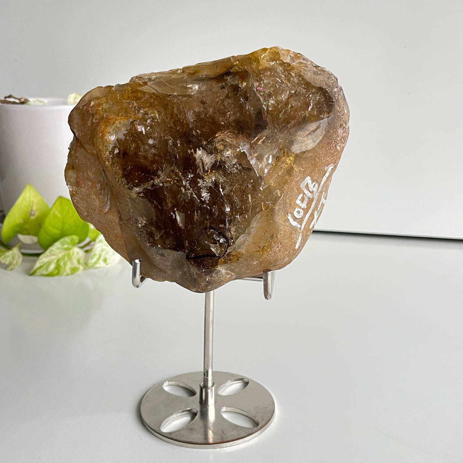 Smoky Quartz Enhydro Pce In Stand 1.320kg