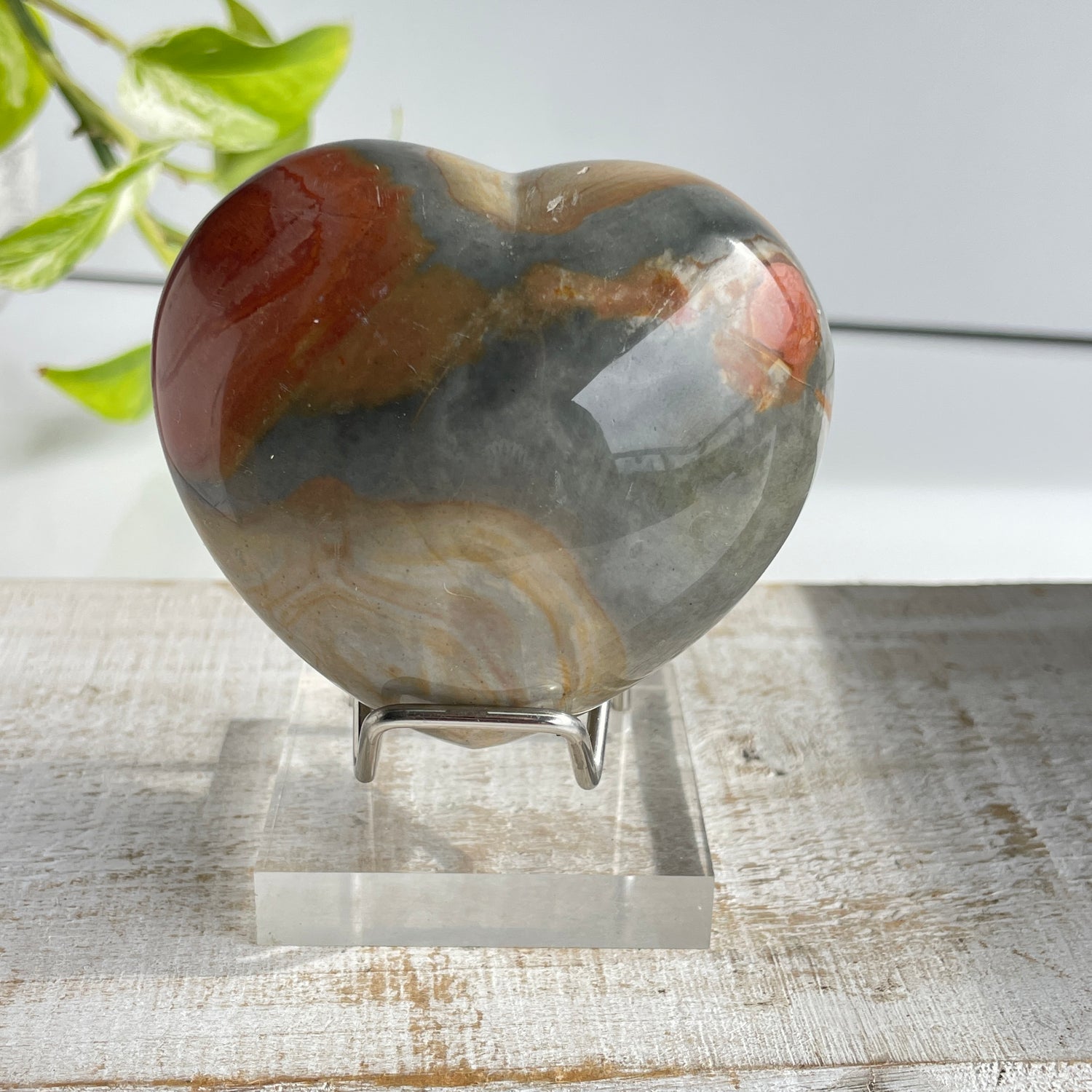 Polychrome Jasper Heart 7.3cm 01