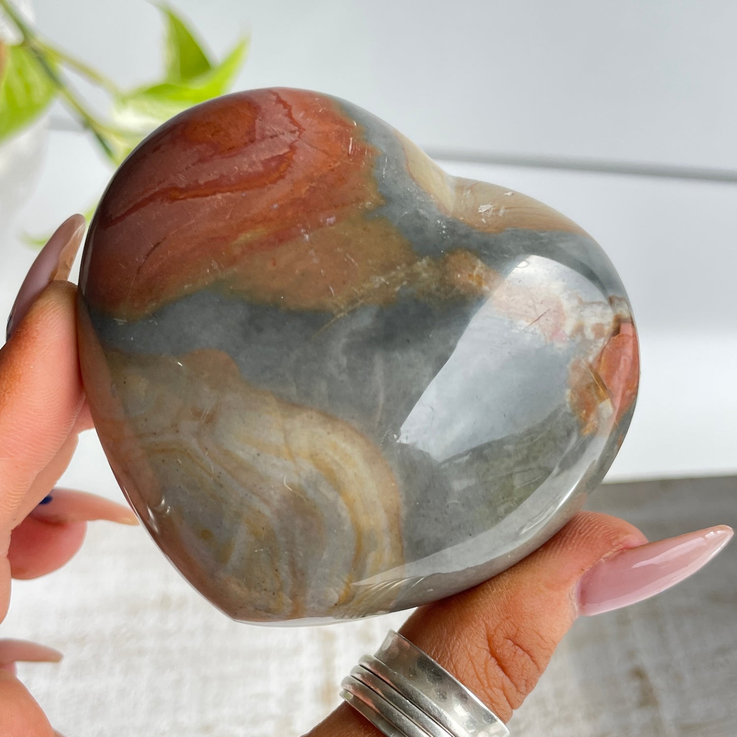 Polychrome Jasper Heart 7.3cm 01